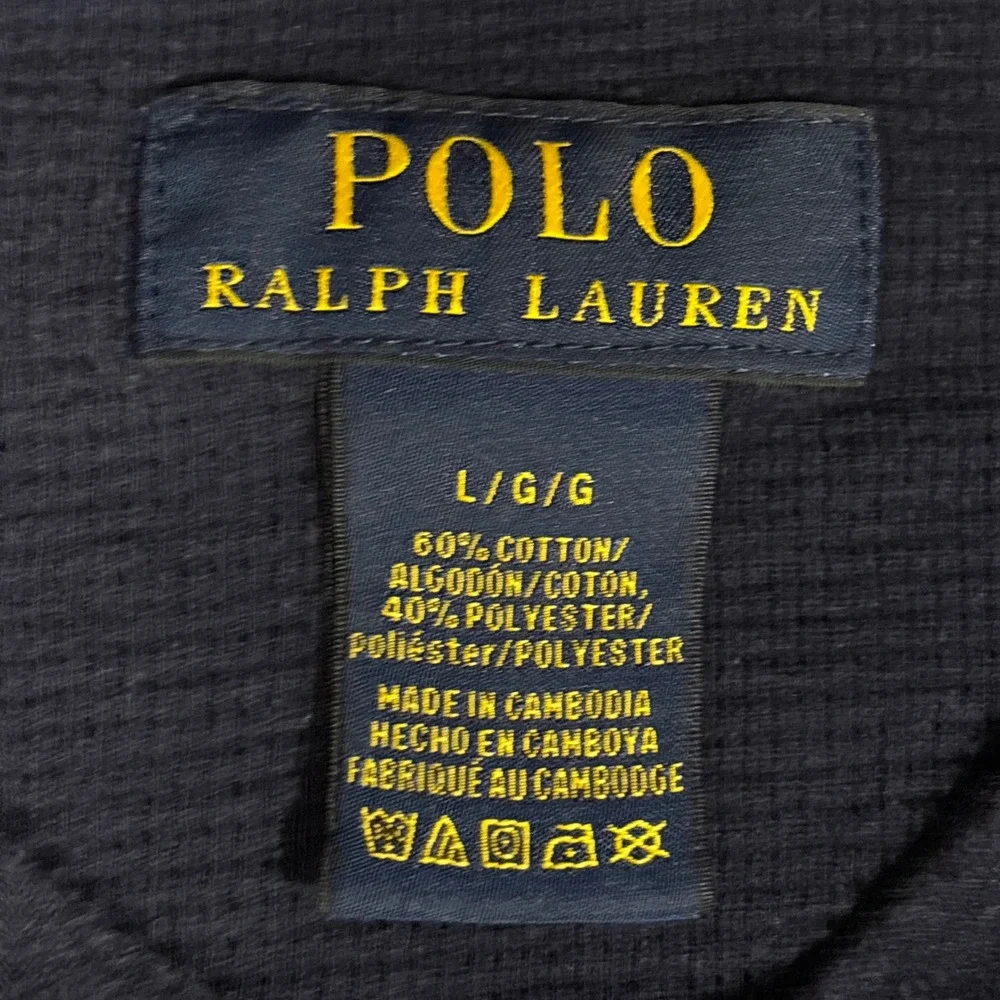 Polo Ralph Lauren Waffle Knit Thermal Shirt Mens L Navy Long Sleeve Pony Logo